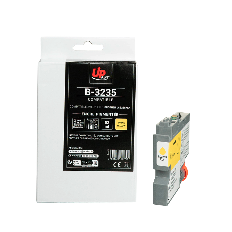 Uprint cartouche compatible BROTHER LC3235XLY Jaune