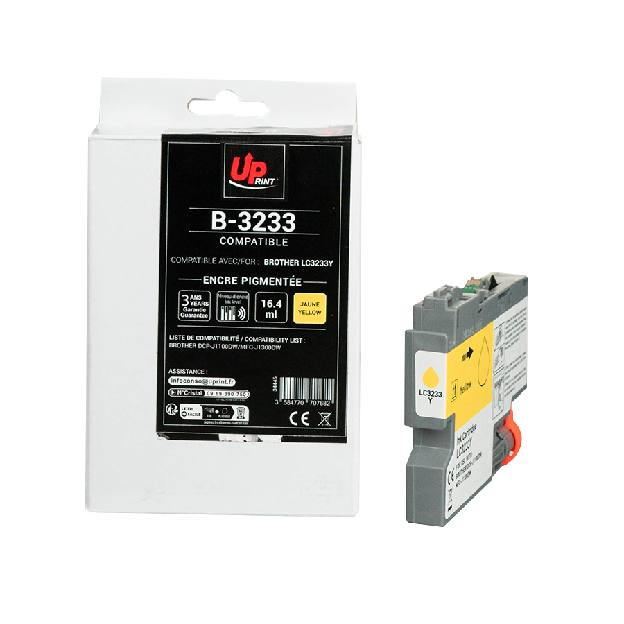 Uprint cartouche compatible BROTHER LC3233Y Jaune