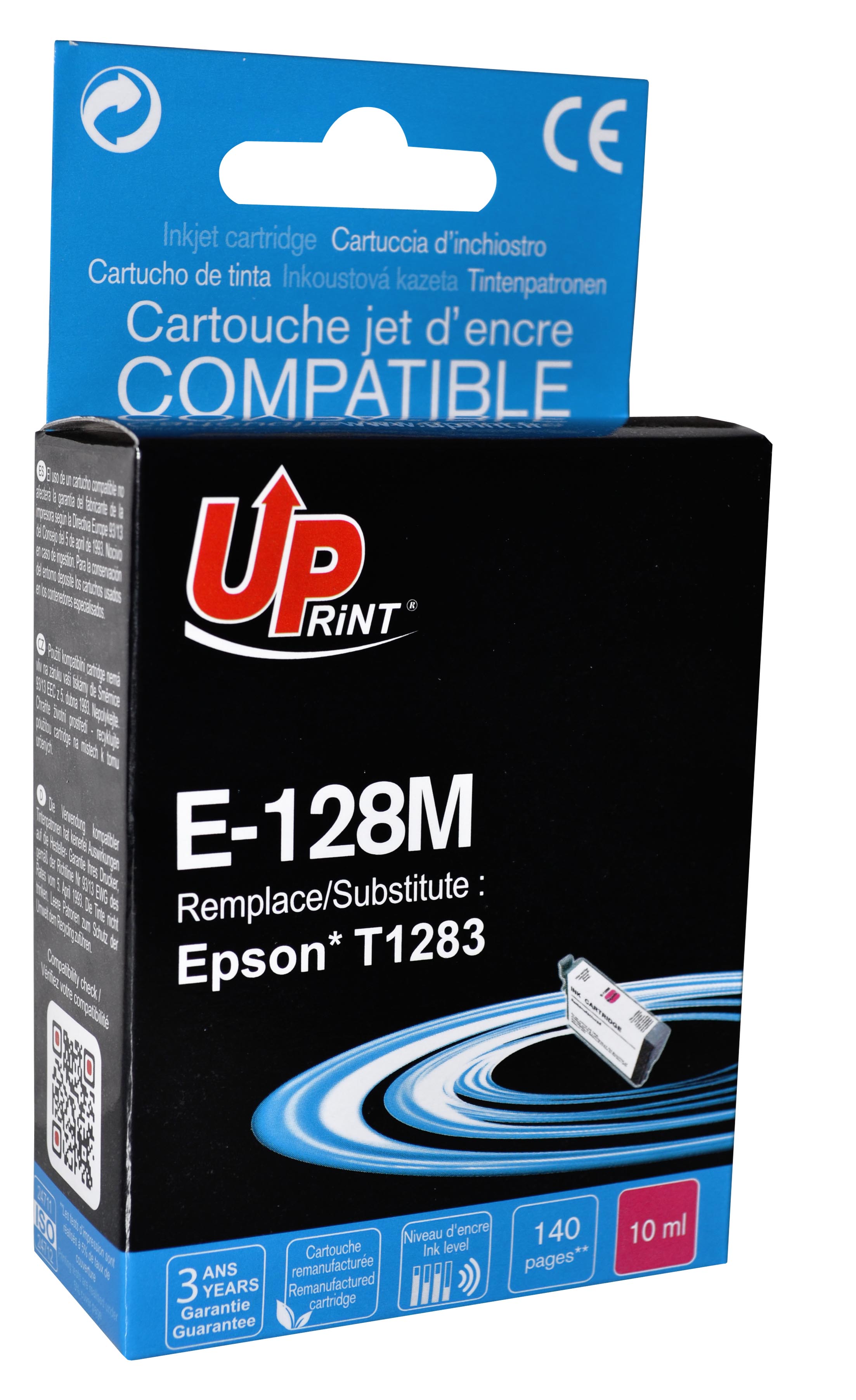 Uprint cartouche remanufacturée EPSON T1283 remplace C13T12834012 Magenta