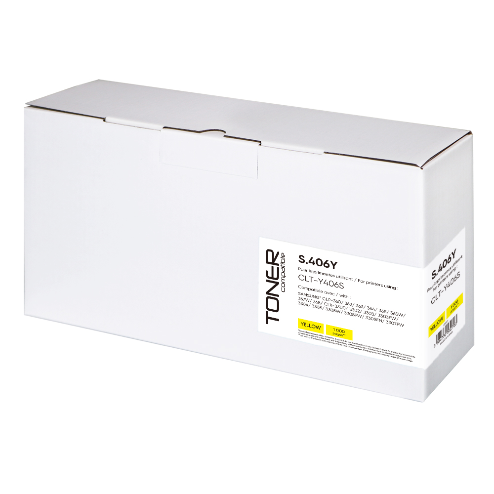 Toner compatible SAMSUNG 406S remplace CLTY406S Jaune