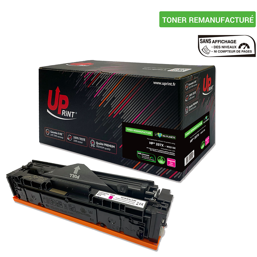 Uprint toner remanufacturé HP 207X puce origine sans niveau remplace W2213X Magenta
