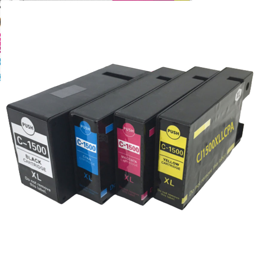 Pack 4 cartouches compatible CANON PGI1500 XL remplace 9182B004 N/C/M/J