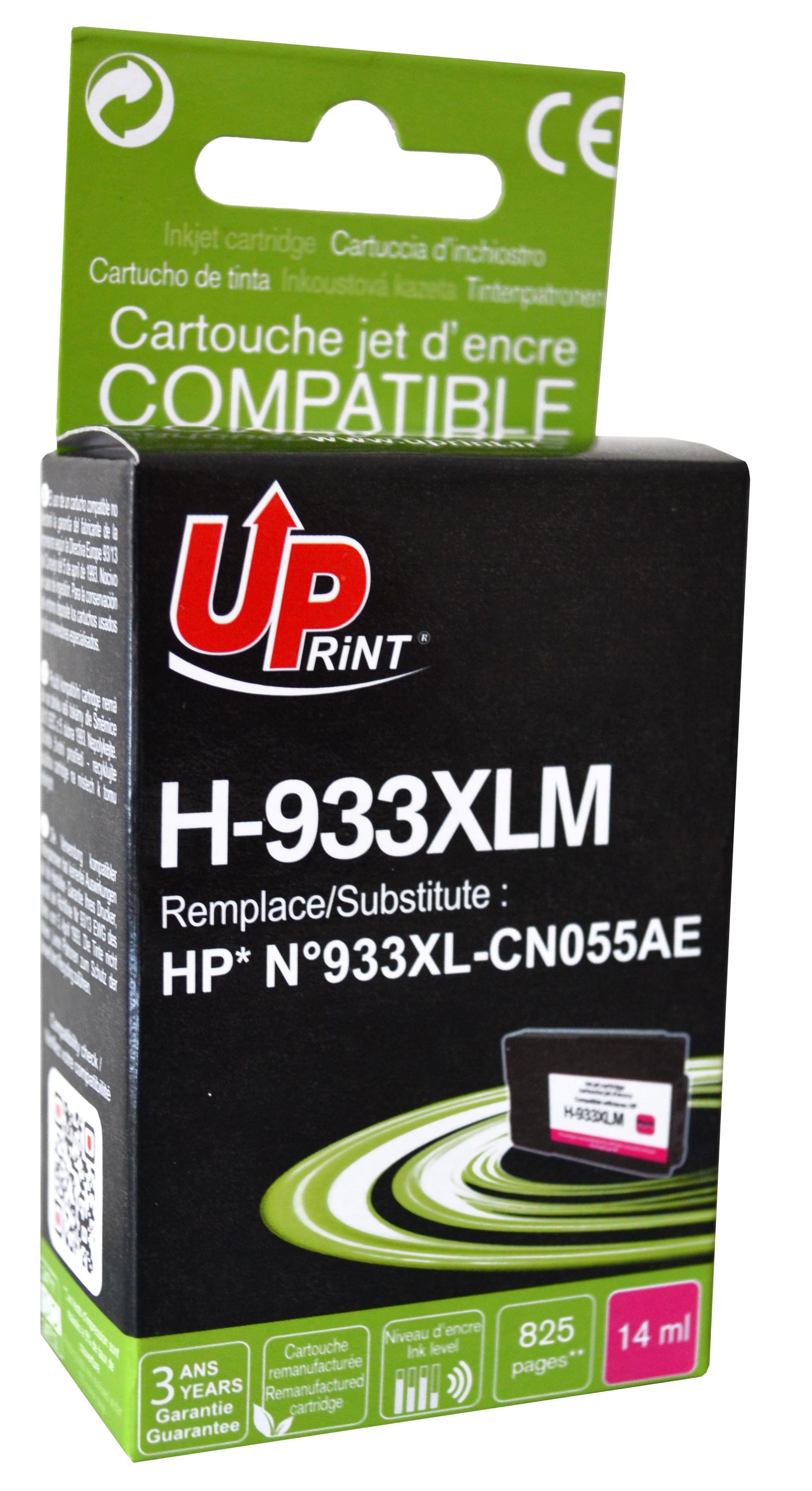 Uprint cartouche remanufacturée HP N°933XL remplace CN055A Magenta