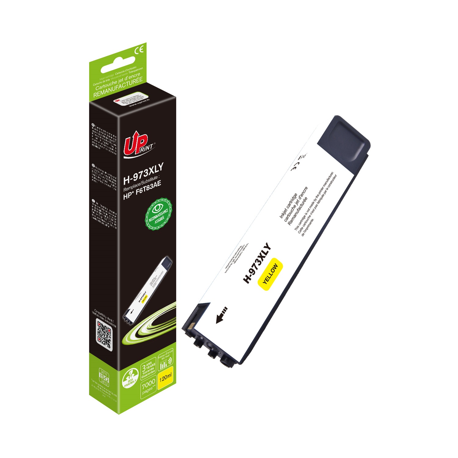 Uprint cartouche remanufacturée HP 973XL NEW GENERATION remplace F6T83AE Jaune