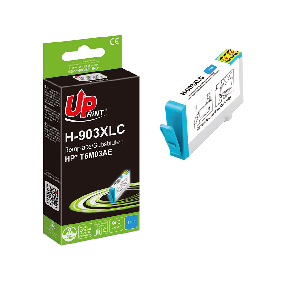 Uprint cartouche remanufacturée HP 903XL NEW GENERATION remplace T6M03AE Cyan