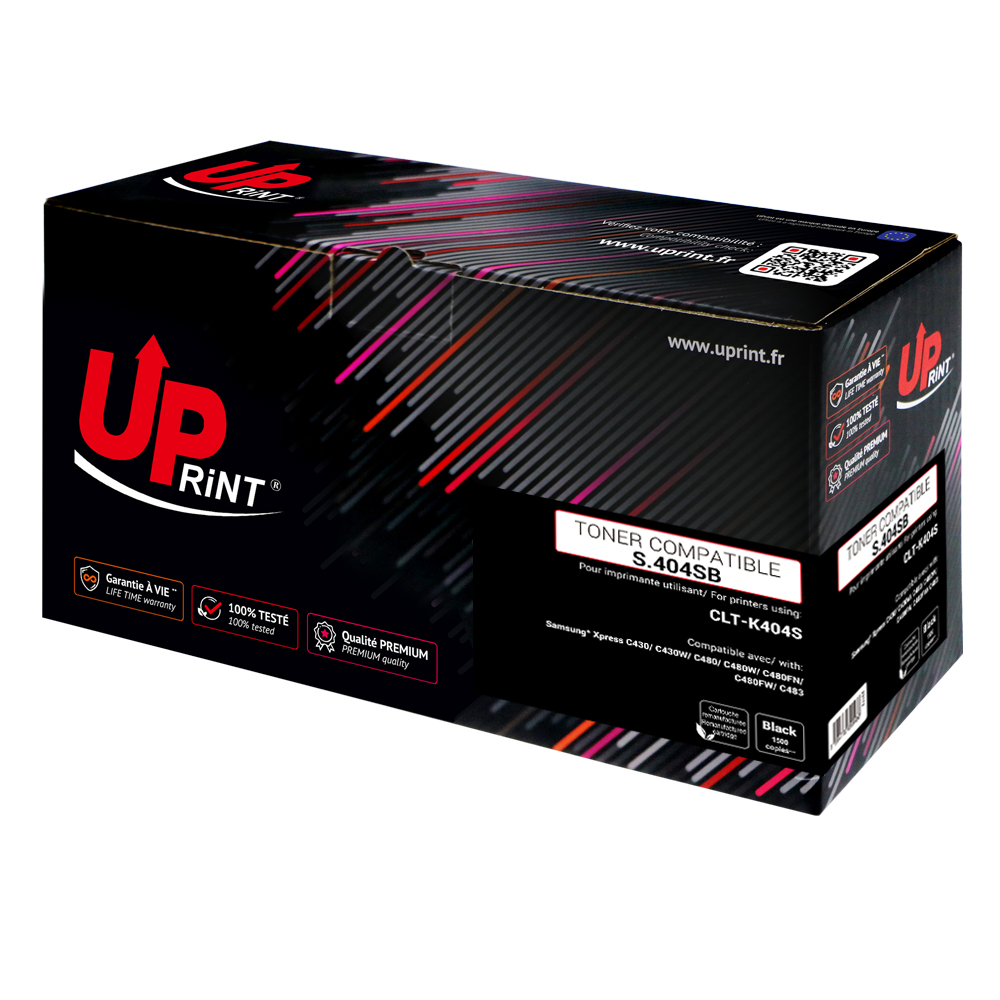 Uprint toner compatible SAMSUNG 404S remplace CLTK404S Noir