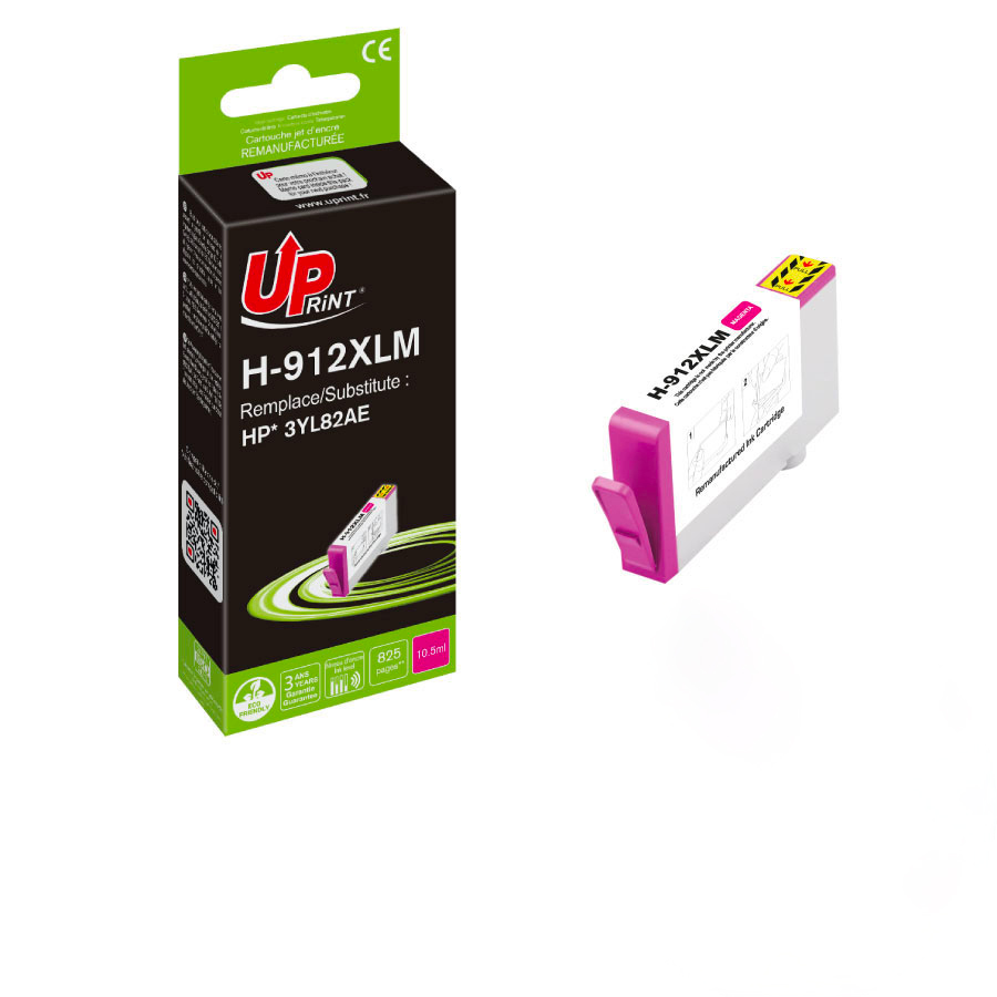 Uprint cartouche remanufacturée HP 912XL NEW GENERATION remplace 3YL82AE Magenta