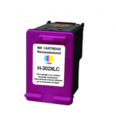 Cartouche remanufacturée HP 302XL SANS niveau remplace F6U68AE Couleur