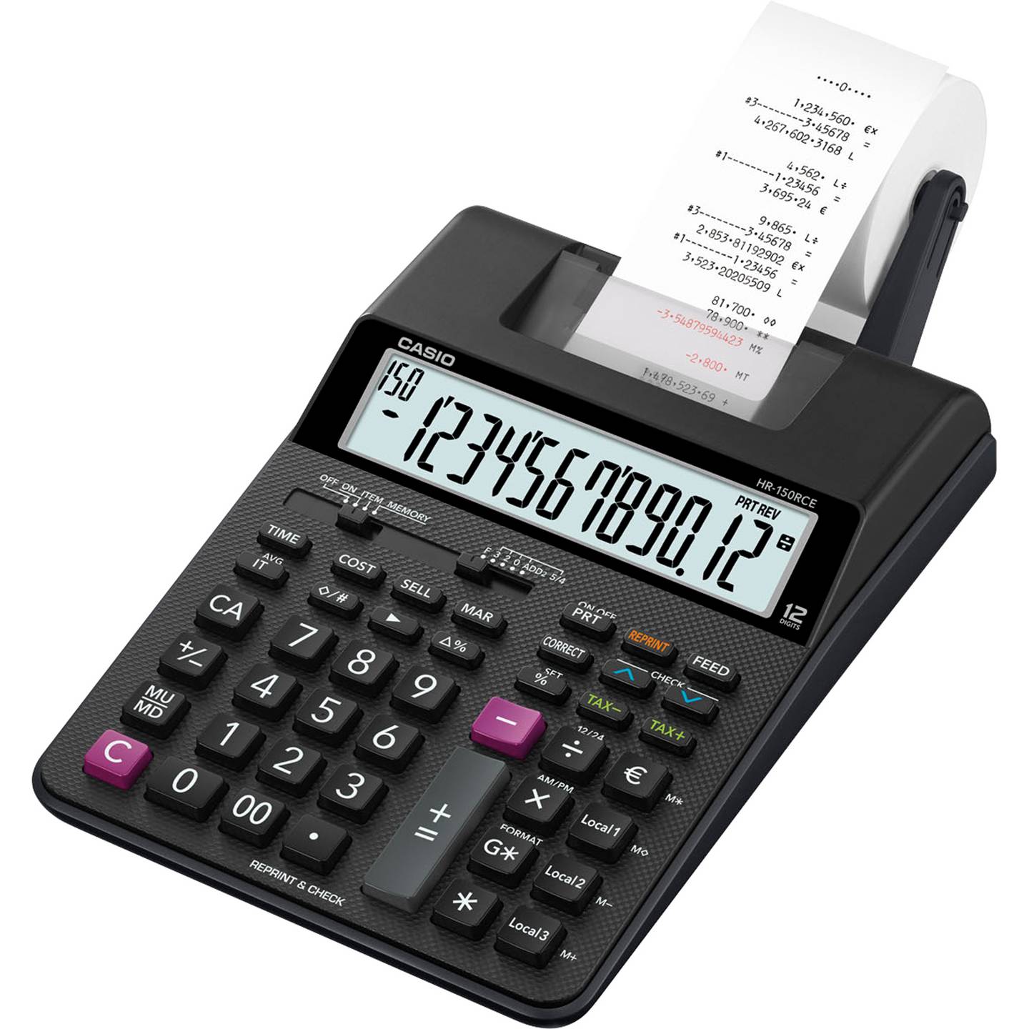 Calculatrice imprimante CASIO HR-150RCE-WA-EH
