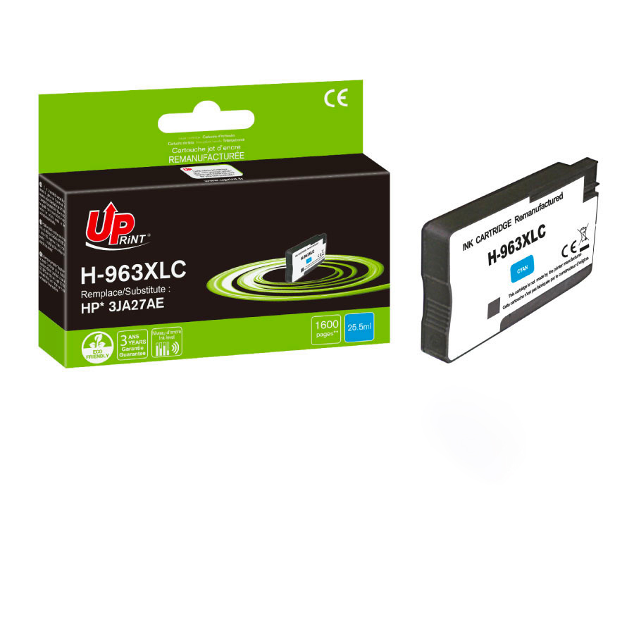 Uprint cartouche remanufacturée HP 963XL NEW GENERATION remplace 3JA27AE Cyan