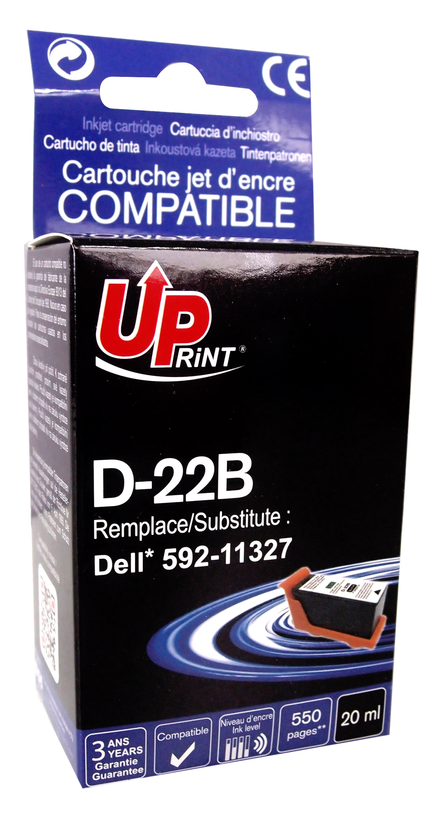 Uprint cartouche compatible DELL 21/22 remplace 59211327 Noir