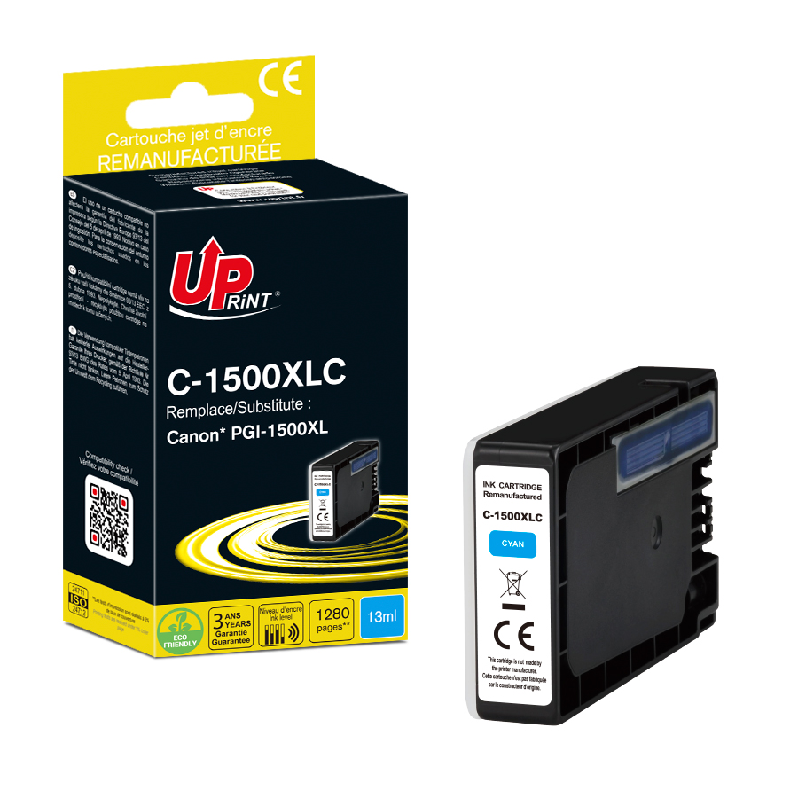 Uprint cartouche remanufacturée CANON PGI-1500XL Cyan