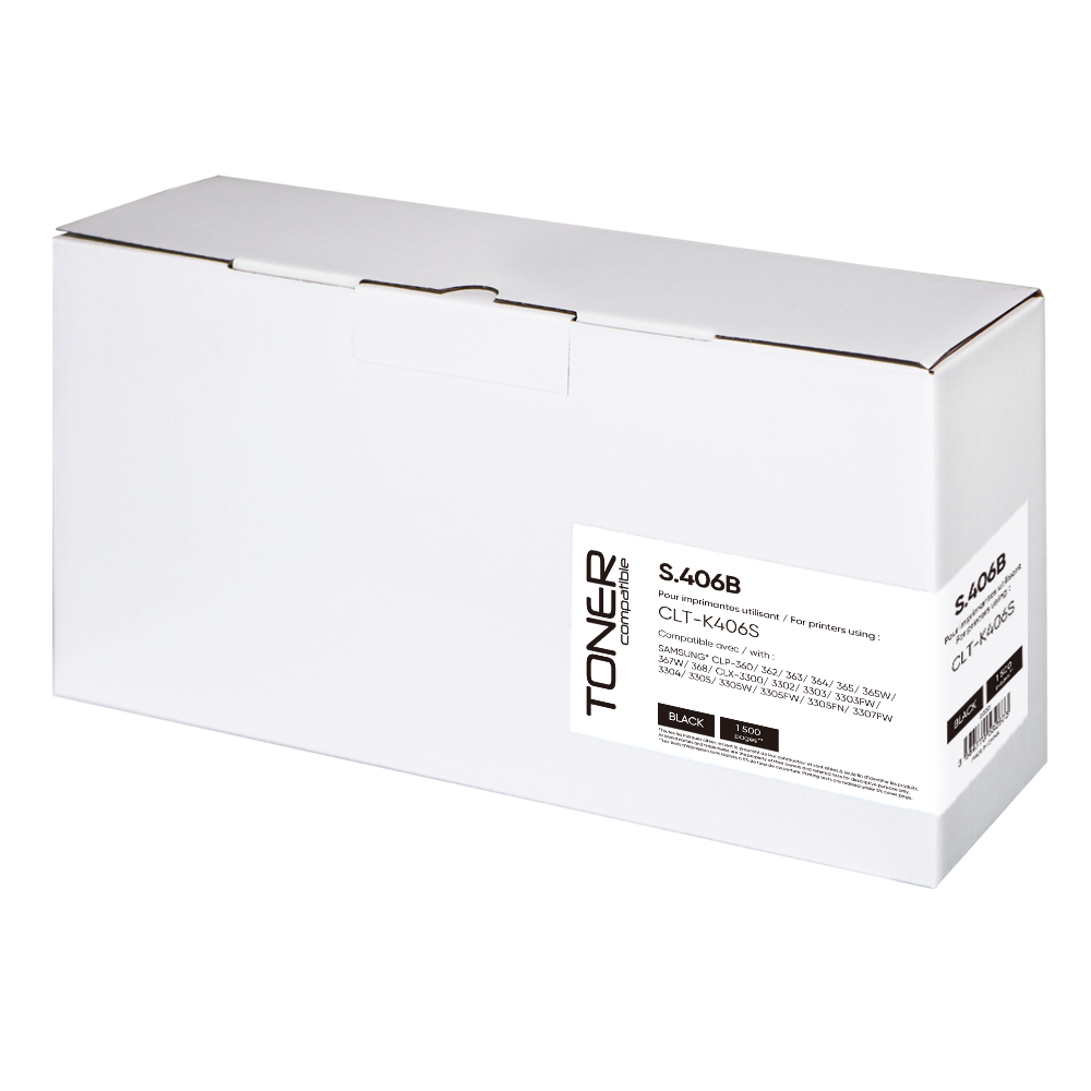 Toner compatible SAMSUNG 406S remplace CLTK406S Noir