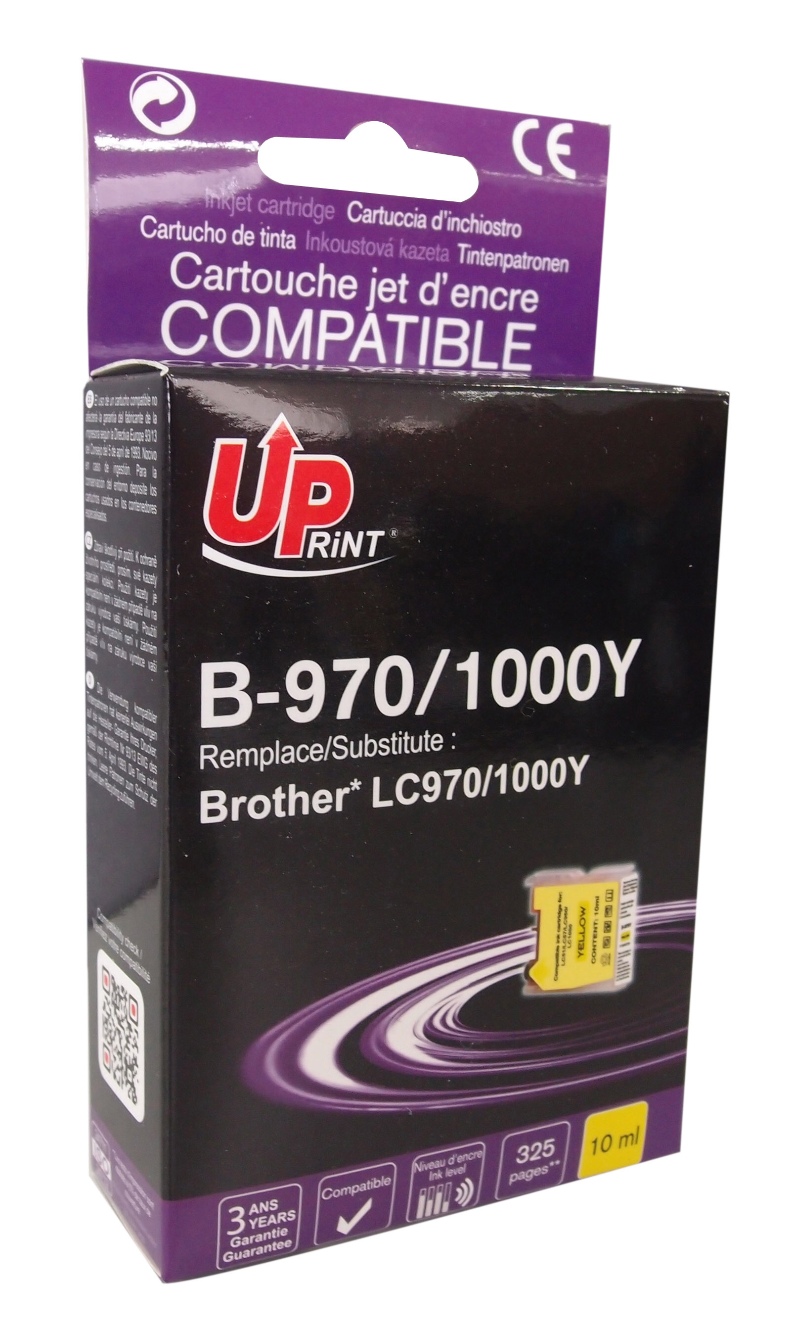 Uprint cartouche compatible BROTHER LC970/LC1000 Jaune