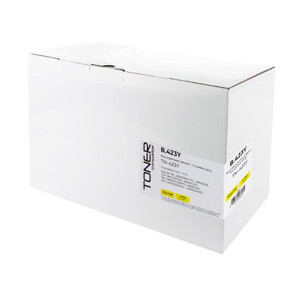 Toner compatible BROTHER TN423Y remplace TN423 Jaune