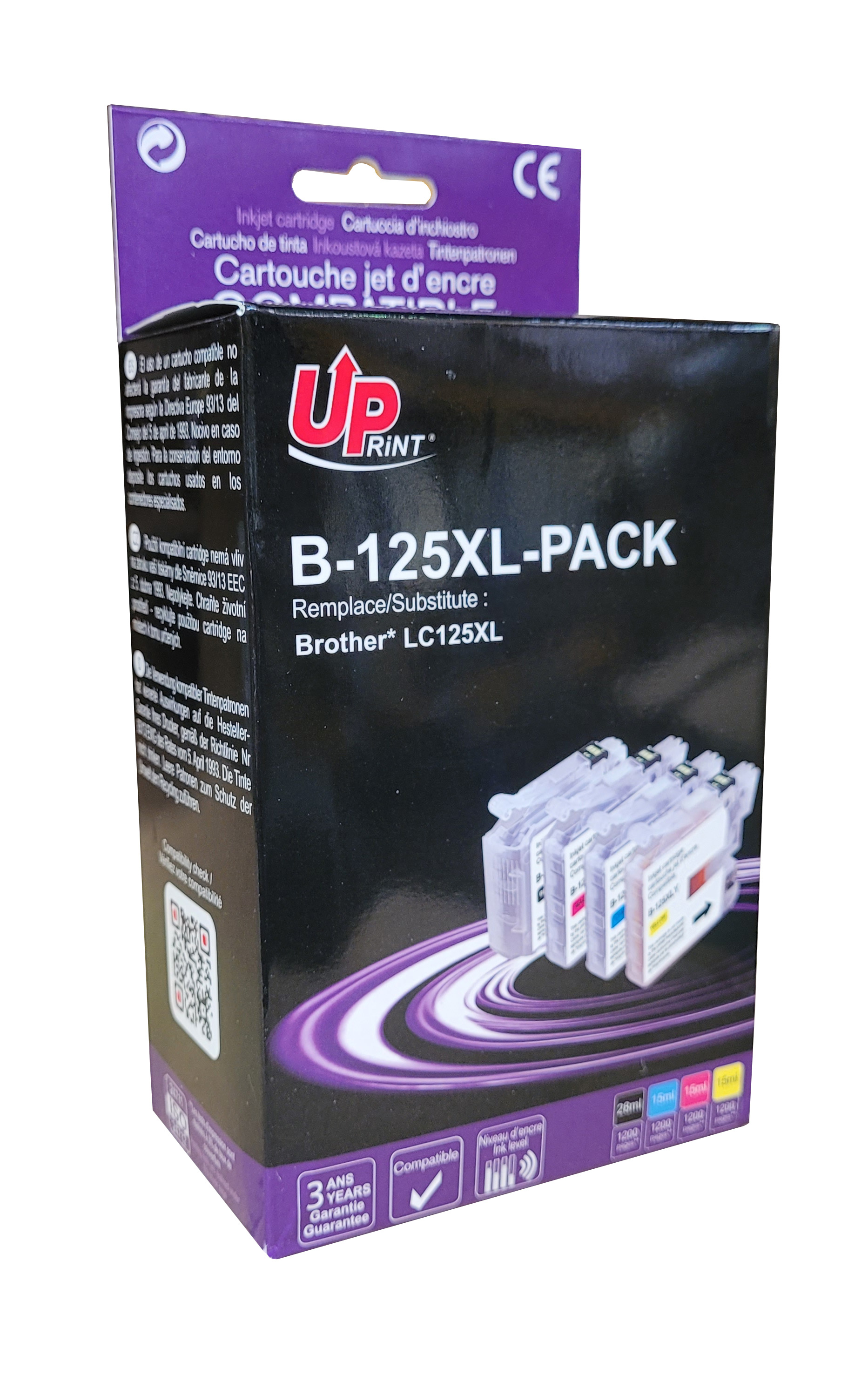 Uprint PACK 4 cartouches compatible BROTHER LC125/LC127XL N/C/M/J