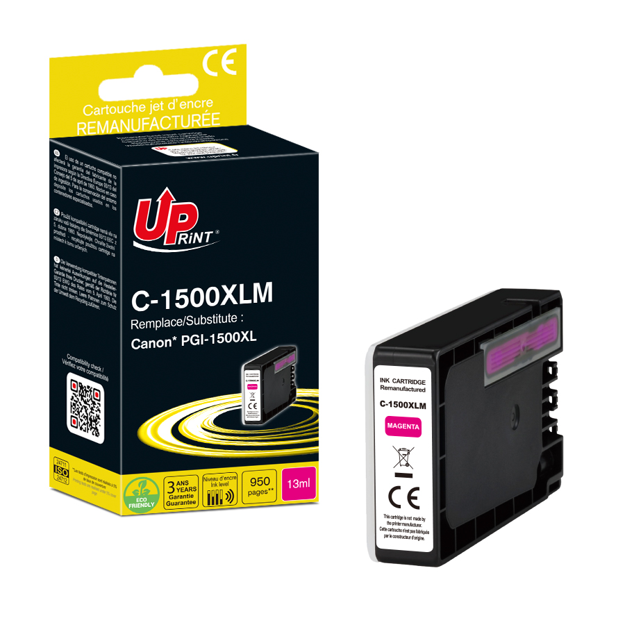 Uprint cartouche remanufacturée CANON PGI-1500XL Magenta