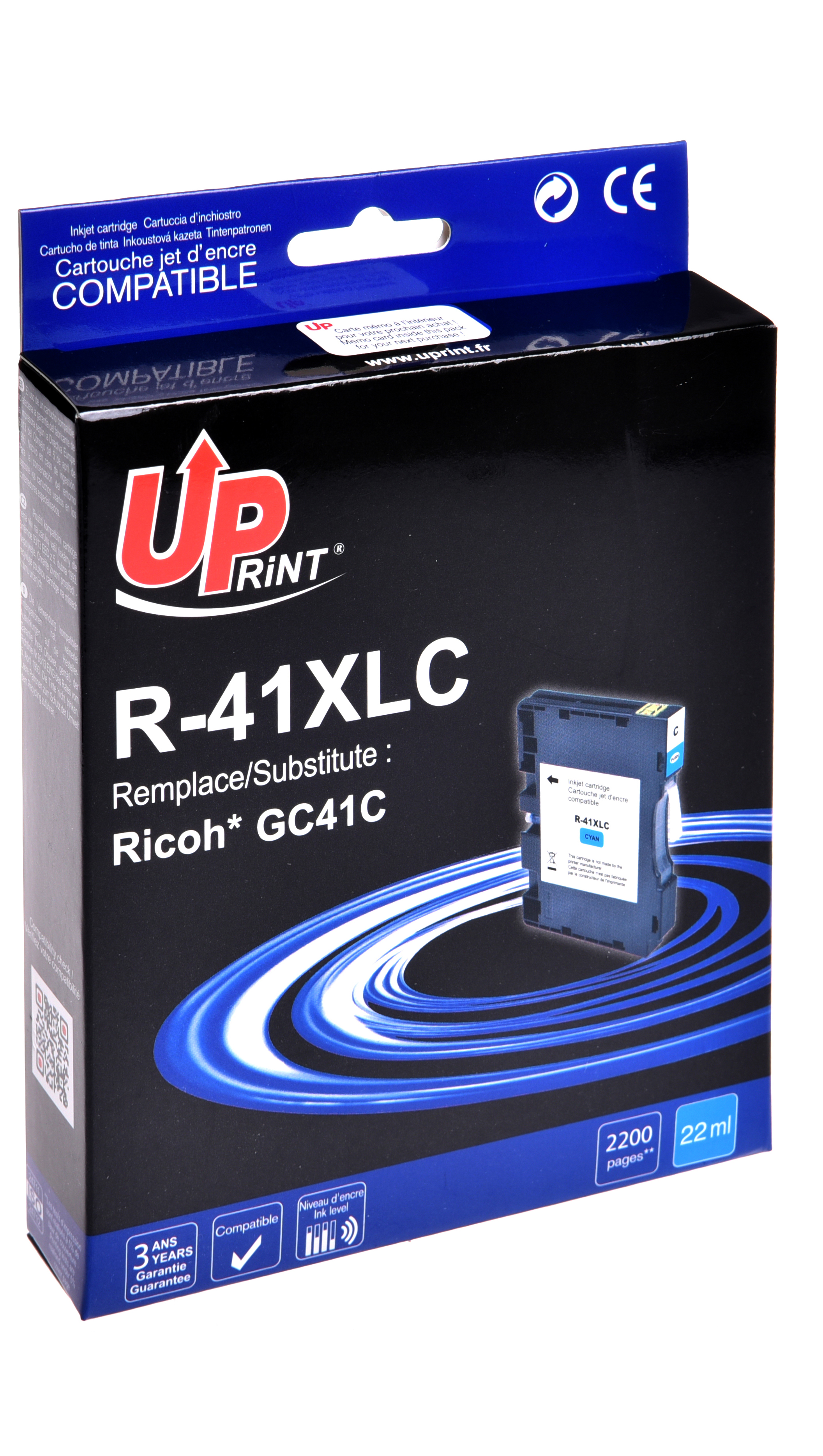 Uprint R-41XLC C cartouche compatible avec RICOH N°41 - 405762