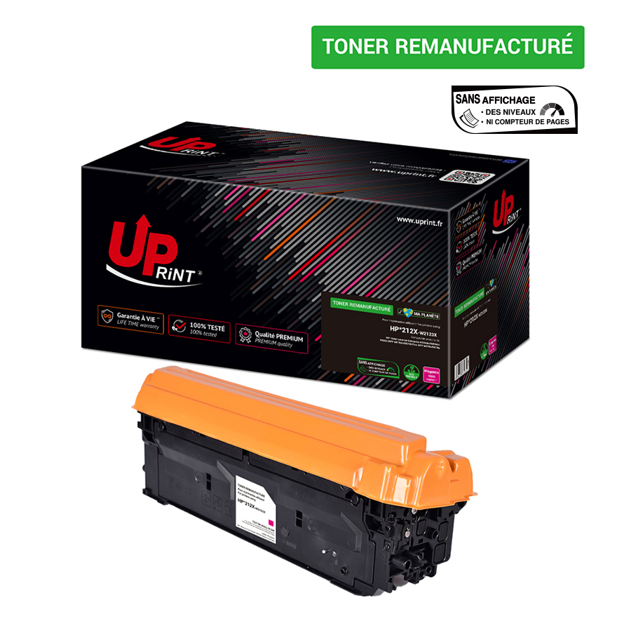 Uprint toner remanufacturé HP 212X puce origine sans niveau remplace W2123X Magenta