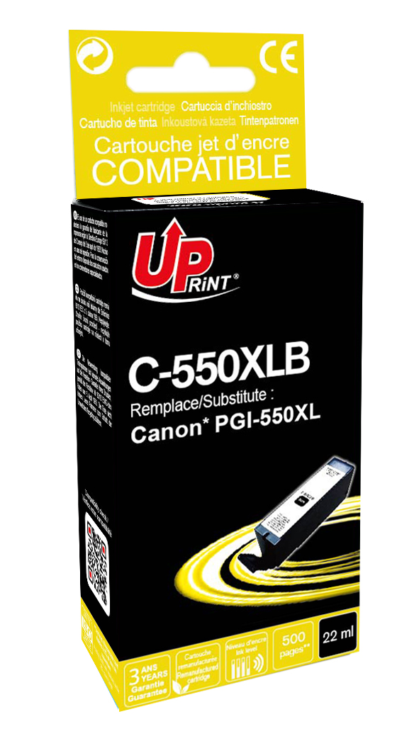 Uprint cartouche remanufacturée CANON PGI550XL remplace 6431B001 Noir