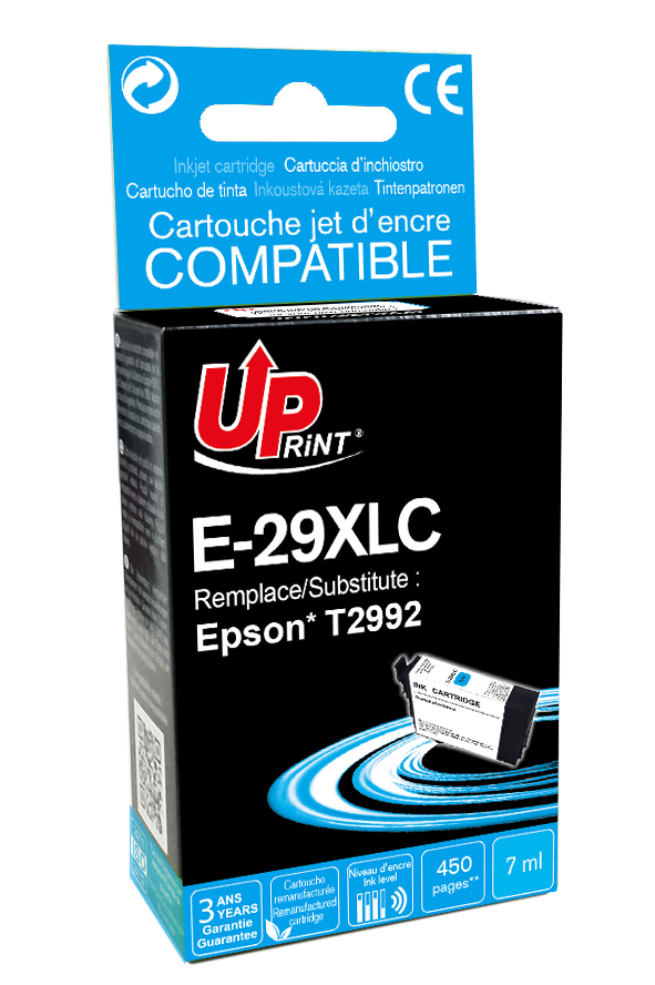 Uprint cartouche remanufacturée EPSON 29XL remplace C13T29924012 Cyan