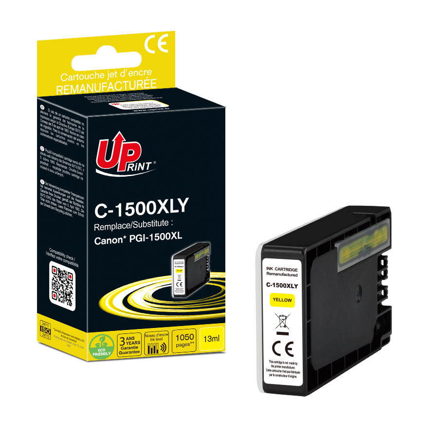 Uprint cartouche remanufacturée CANON PGI-1500XL Jaune