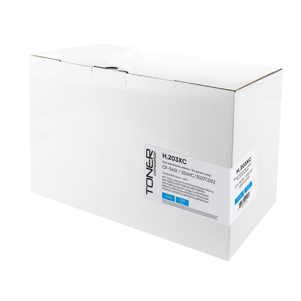 Toner compatible HP/CANON 203X/054H SANS niveau remplace CF541X/3027C002 Cyan