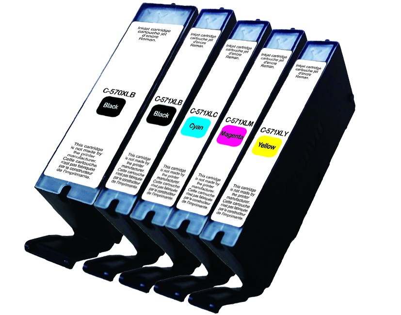 Pack 5 cartouches compatible CANON PGI570/CLI571XL remplace 0372C004 N/N/C/M/J