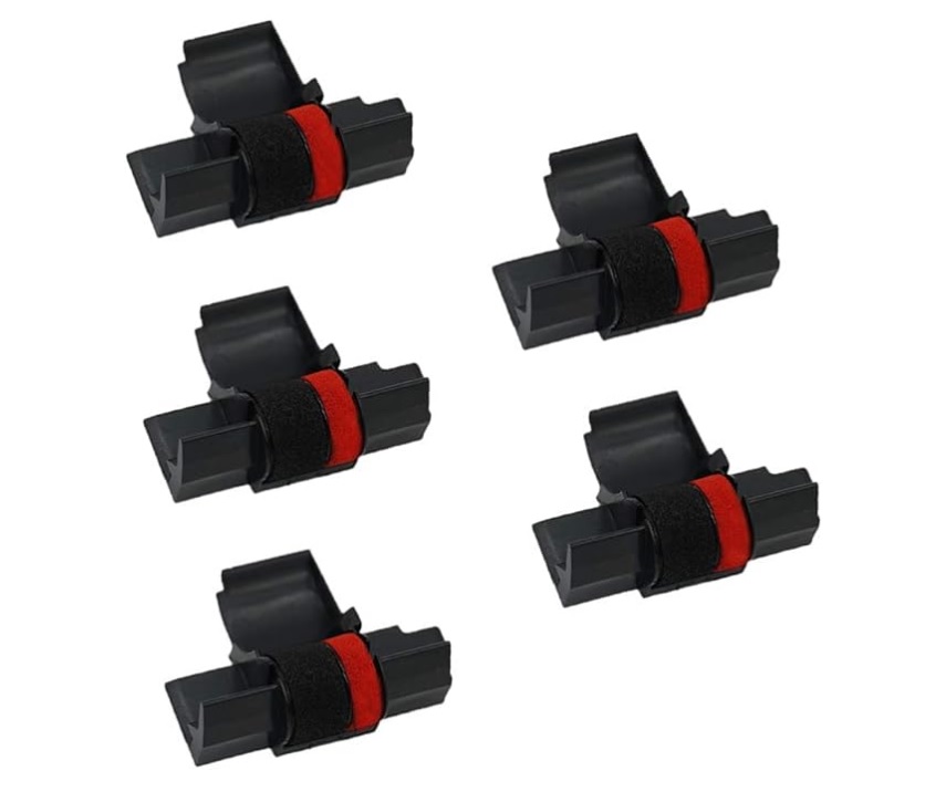 Neutre IR40T Noir et Rouge-PACK 5 ROULEAUX encreURS pour CALCULATRICE-COMPATIBLES EPSON/CASIO GR745/