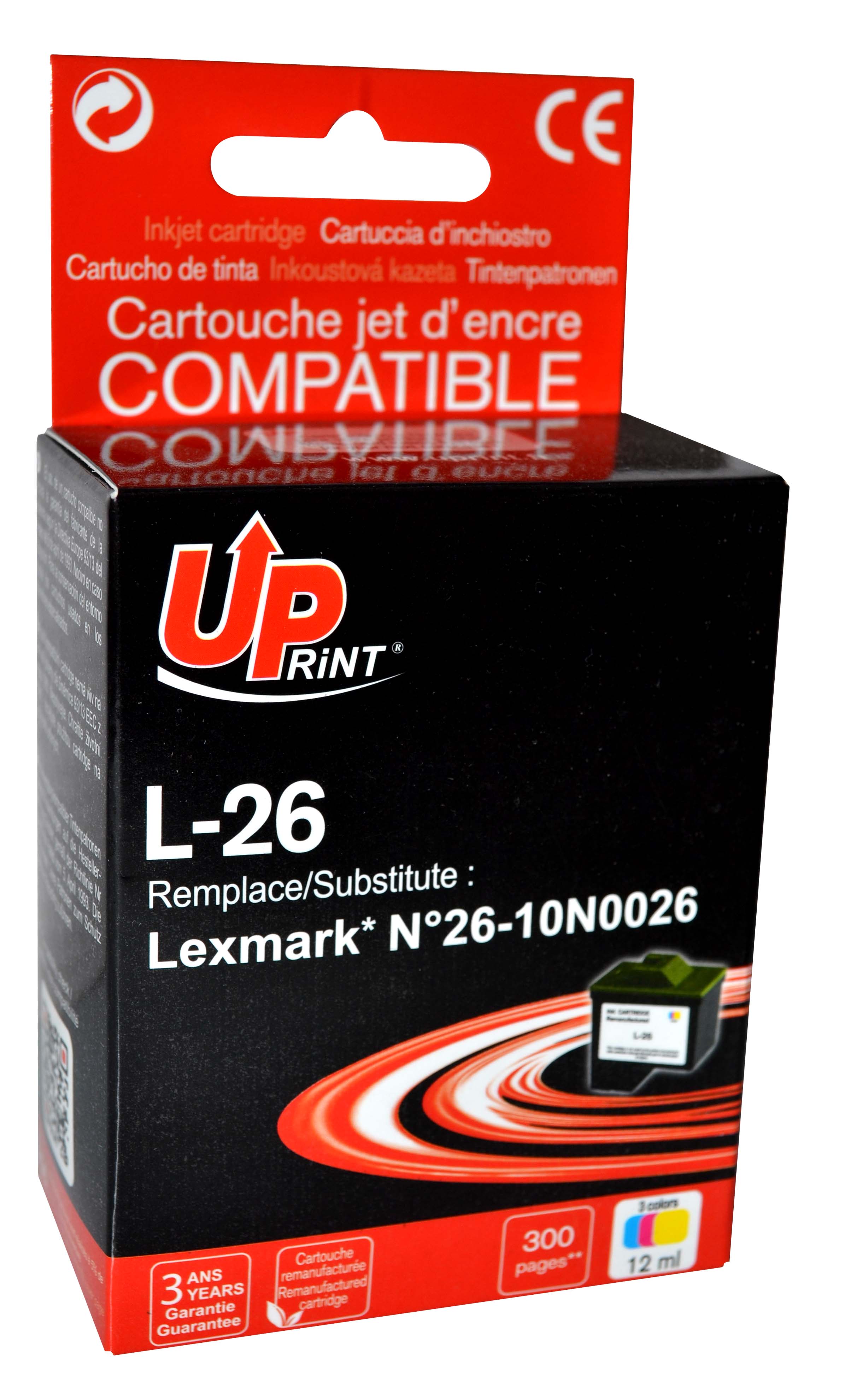 Uprint L-26 CL cartouche compatible avec LEXMARK N°26 - 10N0026
